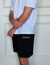 Printed Melton Short Set Black